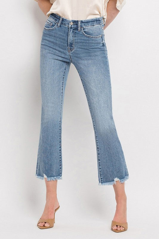 High Rise Crop Flare Jeans, Vervet by Flying Monkey