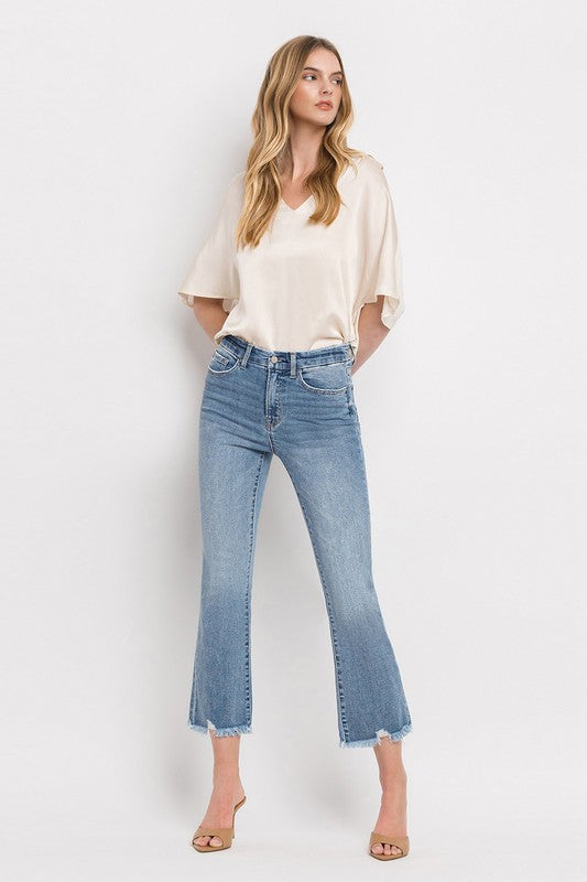 High Rise Crop Flare Jeans, Vervet by Flying Monkey