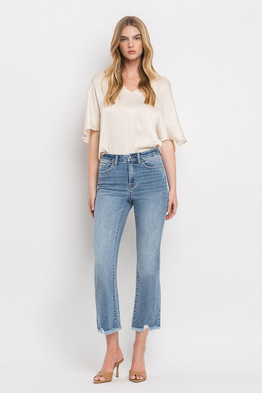 High Rise Crop Flare Jeans, Vervet by Flying Monkey