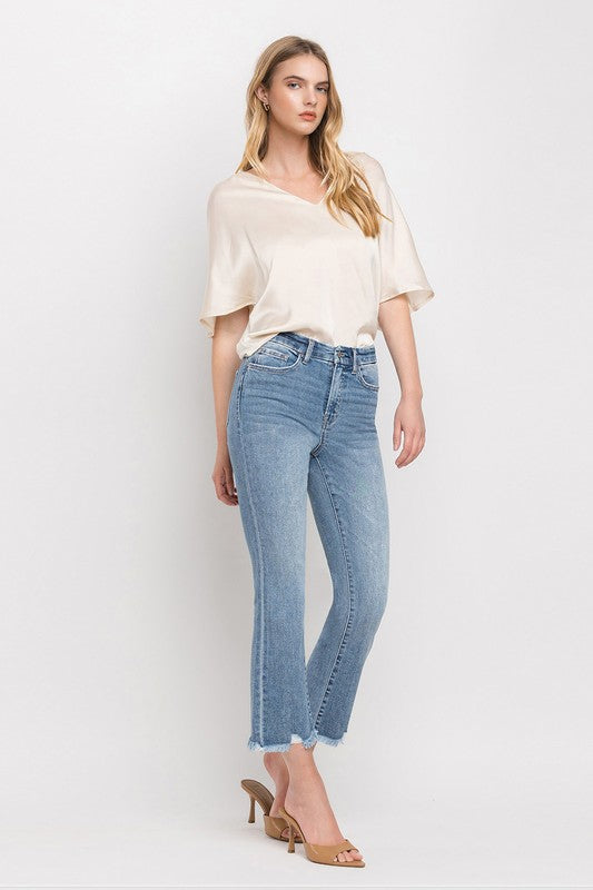 High Rise Crop Flare Jeans, Vervet by Flying Monkey