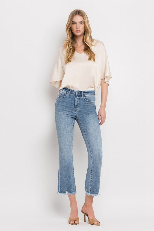 High Rise Crop Flare Jeans, Vervet by Flying Monkey