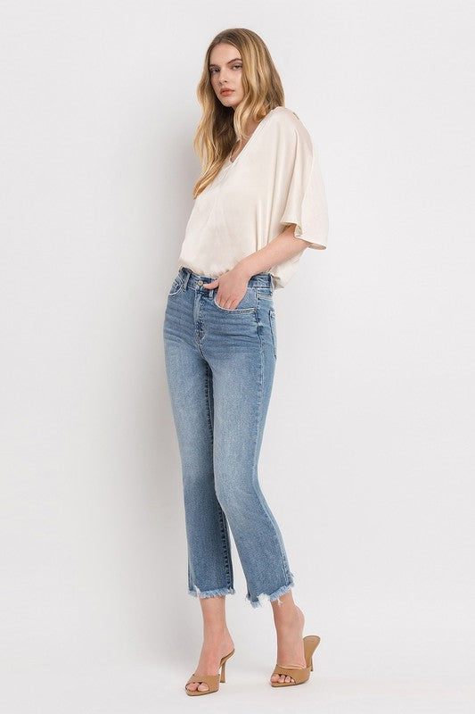 High Rise Crop Flare Jeans, Vervet by Flying Monkey