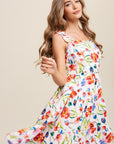 Flower Print Square Neck Dress, Listicle (online only)