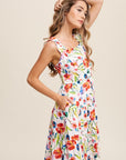 Flower Print Square Neck Dress, Listicle (online only)