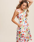 Flower Print Square Neck Dress, Listicle (online only)