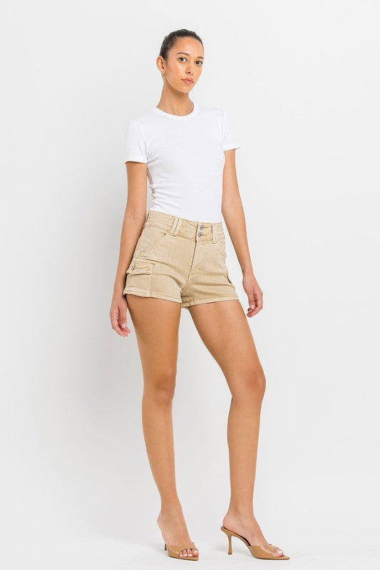 High Rise Cargo Shorts, Vervet (online only)