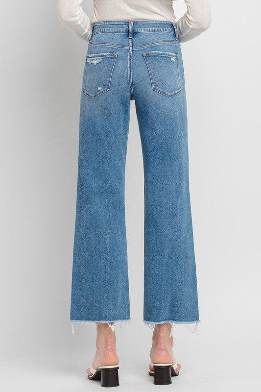 High Rise Ankle Slim Wide Jeans, Vervet by Flying Monkey