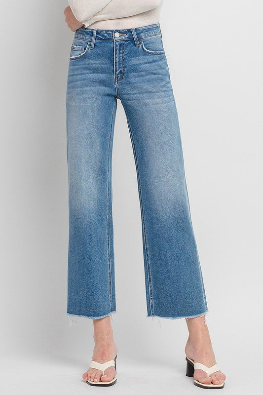 High Rise Ankle Slim Wide Jeans, Vervet by Flying Monkey