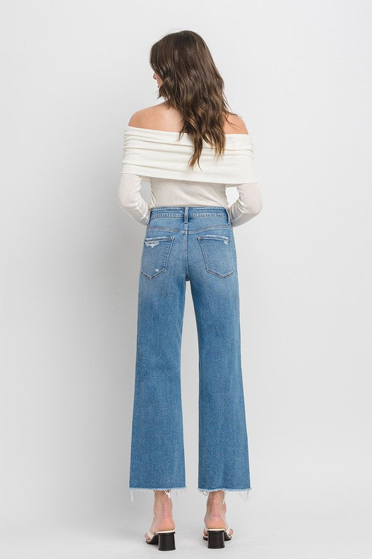 High Rise Ankle Slim Wide Jeans, Vervet by Flying Monkey