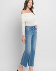 High Rise Ankle Slim Wide Jeans, Vervet by Flying Monkey