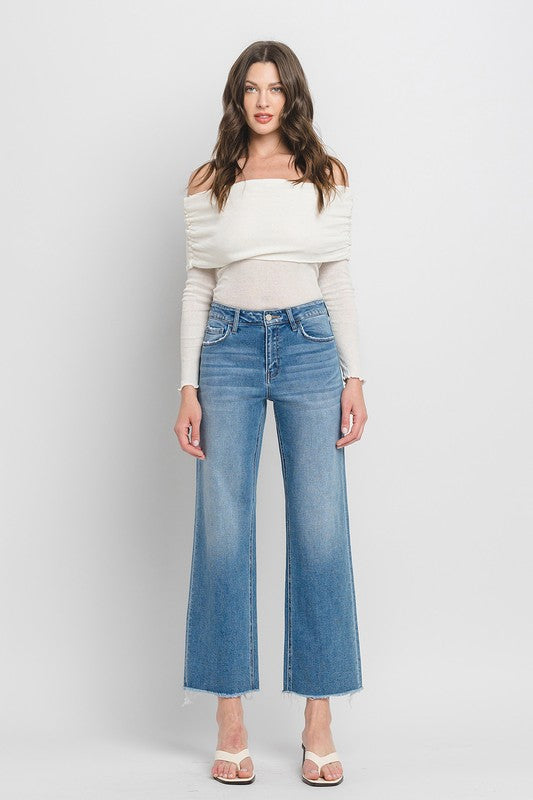 High Rise Ankle Slim Wide Jeans, Vervet by Flying Monkey