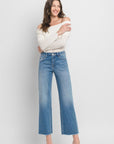 High Rise Ankle Slim Wide Jeans, Vervet by Flying Monkey