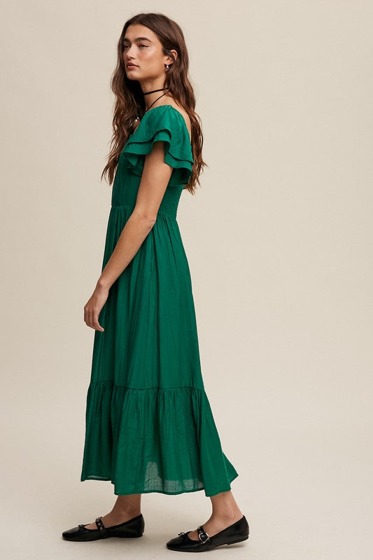 Square Neck Maxi Dress, Various Colors, Listicle (online only)