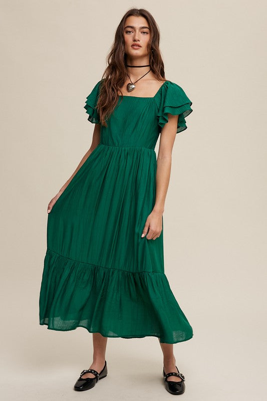 Square Neck Maxi Dress, Various Colors, Listicle (online only)