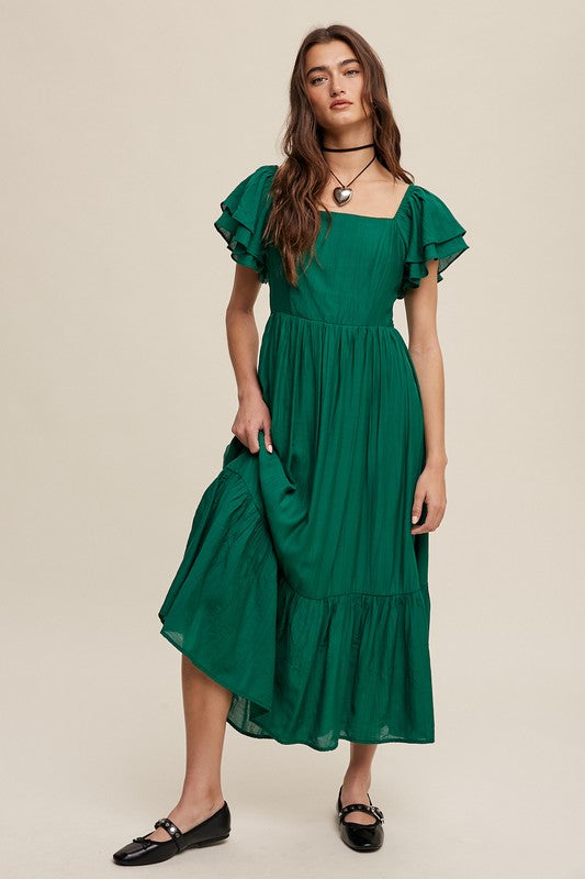 Square Neck Maxi Dress, Various Colors, Listicle (online only)