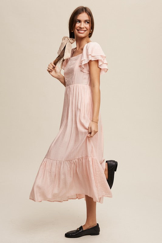 Square Neck Maxi Dress, Various Colors, Listicle (online only)