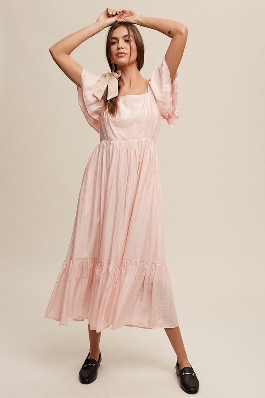 Square Neck Maxi Dress, Various Colors, Listicle (online only)