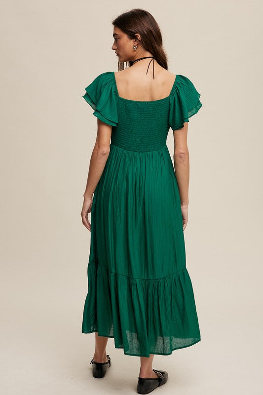 Square Neck Maxi Dress, Various Colors, Listicle (online only)