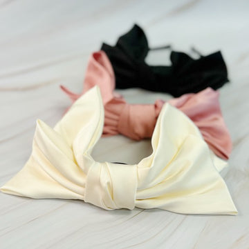 Satin Bow Crown Headband,  Ellison & Young