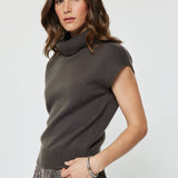 Current Air - Turtleneck Short Sleeve Knit Sweater
