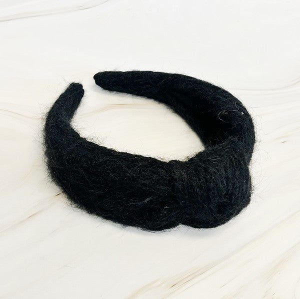 Cabled Knit Knotted Headband