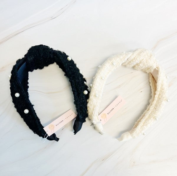 Pearl And Tweed Knotted Headband