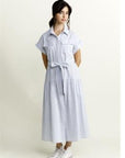 *Preorder* White and Blue Stripe Dress, by Storia