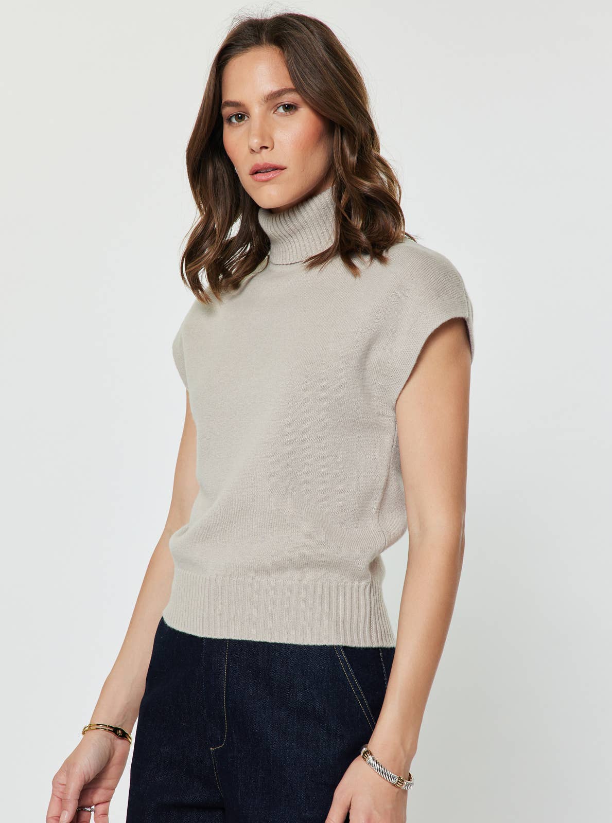 Current Air - Turtleneck Short Sleeve Knit Sweater