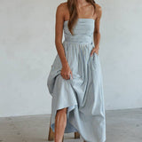 By Together - Striped Tube Strapless Flare Maxi Dress