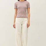 Be Cool - CLASSIC STRIPED CREWNECK SHORT SLEEVE SWEATER