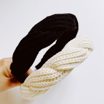 Retro Yarn Knit Braided Headband