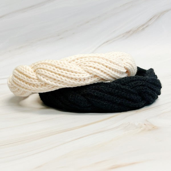 Retro Yarn Knit Braided Headband