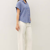 Be Cool - LINEN BLEND DOLMAN SLEEVE SHIRT-CHAMBRAY