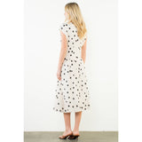 THML - Short Sleeve Polka Dot V-Neck Dress