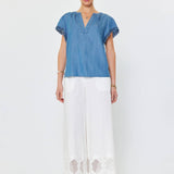 Current Air - Chambray Short Sleeve Blouse