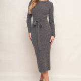 FLYING TOMATO - knit midi dress  Heather Grey