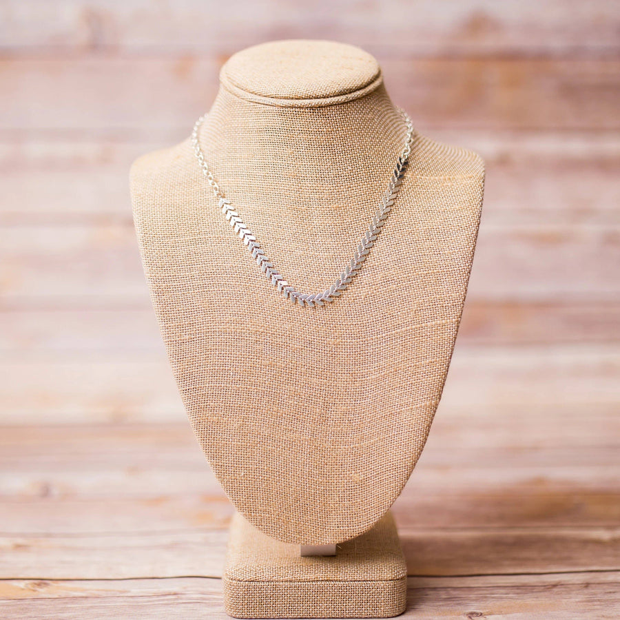 Swara Jewelry LLC - Chevron silver Plated Necklace