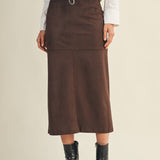 Mustard Seed - BACK SLIT SUEDE SKIRT