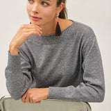 Be Cool - RIB DETAIL BOATNECK SWEATER