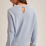 Jewel Neck Sweater, Hem and Thread