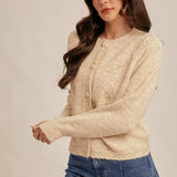 Embroidered Floral Cardigan, Hem and Thread