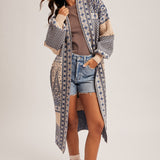 *preorder* Paisley Motif Sweater Coatigan, Hem and Thread