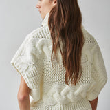 By Together - Knit Sweater Cable Knit Turtle Neck Sleeveless Top
