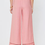 Linen Blend Wide Pants W/scarf Belt, Current Air