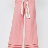 Linen Blend Wide Pants W/scarf Belt, Current Air