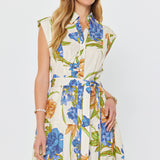 Floral Printed Button Down Midi Dress, Current Air