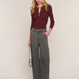 Preorder- Adette Top in Burgundy, by Heartloom