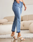 Judy Blue Full Size Release Hem Cropped Bootcut Jeans