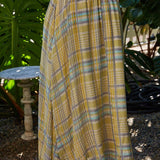 By Together Woven Cotton Rayon Plaid Midi Skirt