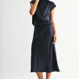 CRINKLED SATIN COWL NECK Blouse, Fun2Fun